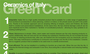 A useful guide which details the top 10 reasons when Italian ceramic tile is sustainable.